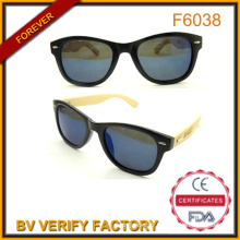 Cadre en plastique et bambou Temple lunettes de soleil hommes fournisseur Chine